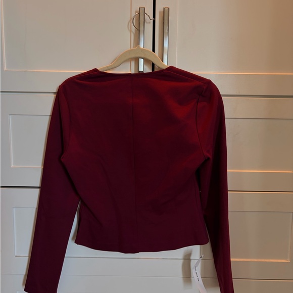 Reformation Burgundy Long Sleeve Button-Up Top - Picture 7 of 7